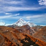 Landscape Of Majestic Scenic Famous Mountain Kazbegi In Georgia Country 150x150